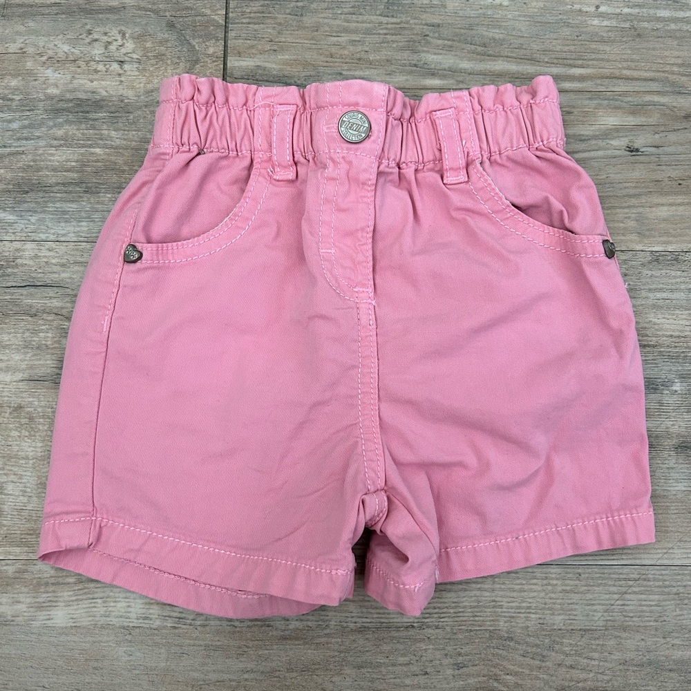 Souris Mini Pink Toddler Girl Elastic Waist Cotton Shorts